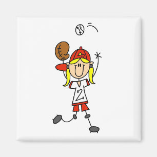 Íman Camisetas e Presentes de Menina Pegando Bola de Be