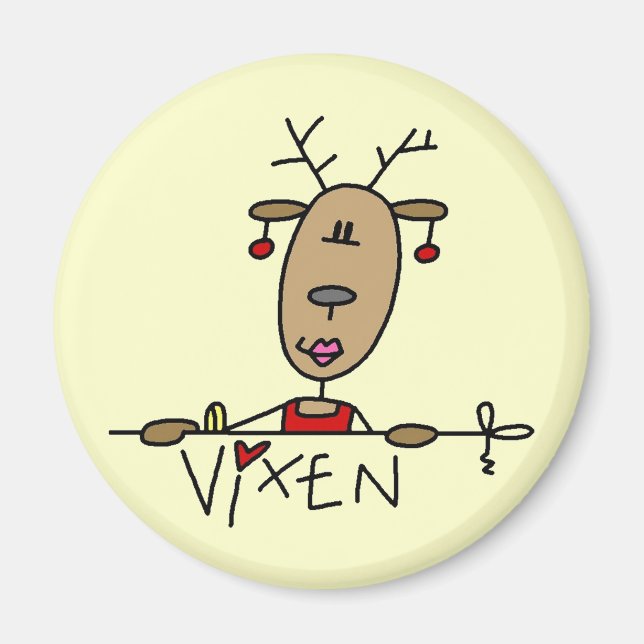 Íman Camisetas e presentes de Reindeer Vixen (Frente)