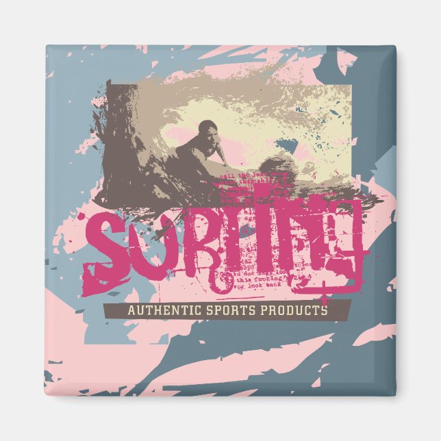 Íman Camisetas e presentes de surfe autênticos (Frente)