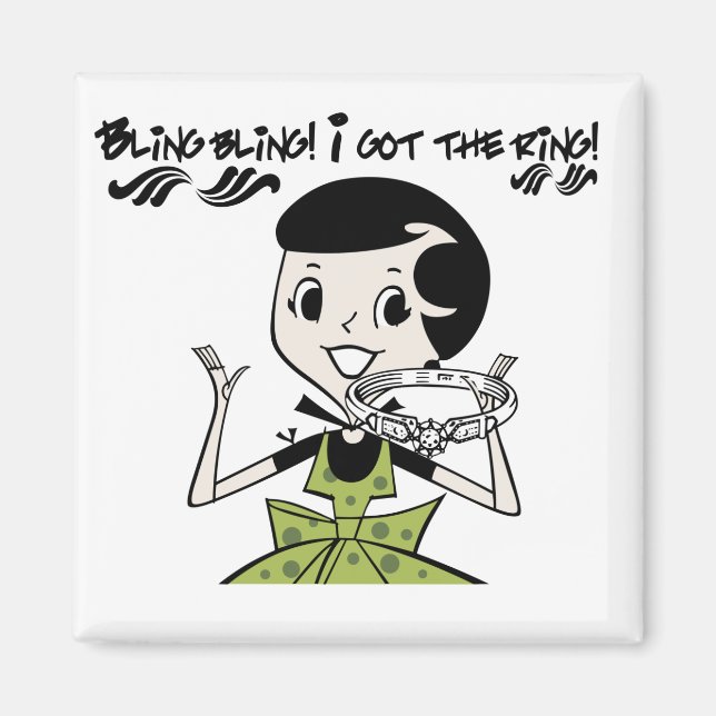 Íman Camisetas e presentes do anel de lingote retrô (Frente)