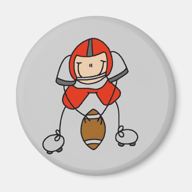 Íman Camisetas e presentes do jogador de futebol vermel (Frente)