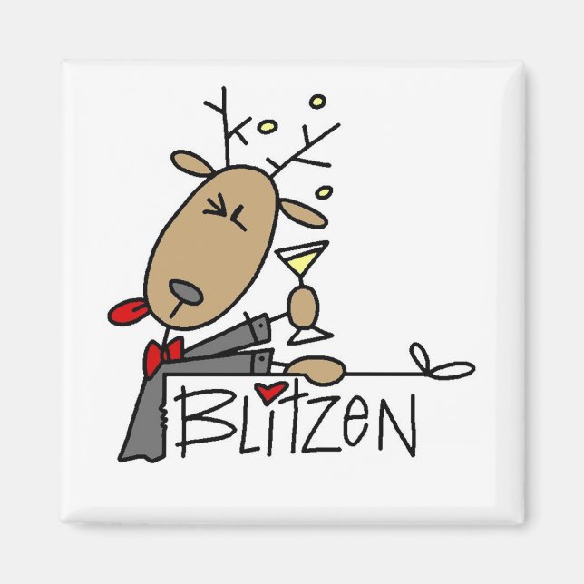 Íman Camisetas e Presentes do Reindeer Blitzen (Frente)