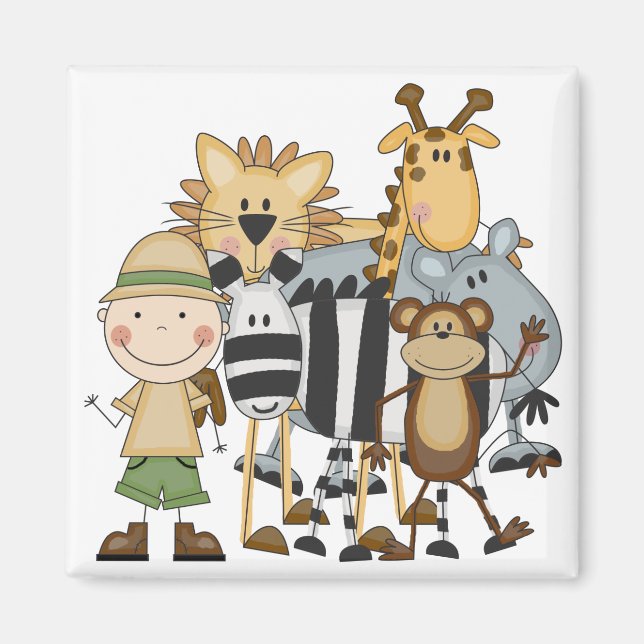 Íman Camisetas e presentes do Safari Boy (Frente)