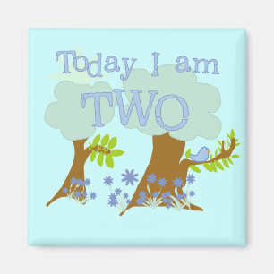 Íman Camisetas e presentes do segundo aniversário Blueb