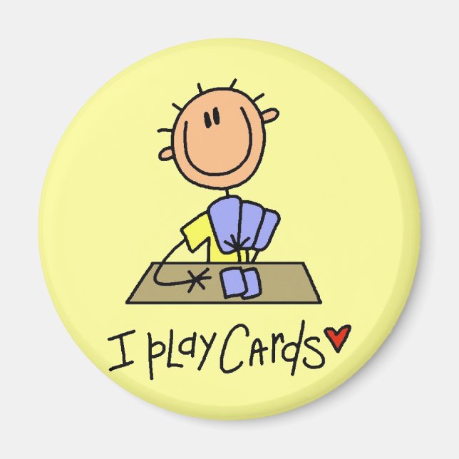 Íman Camisetas e Presentes Eu Jogo Cartas (Frente)