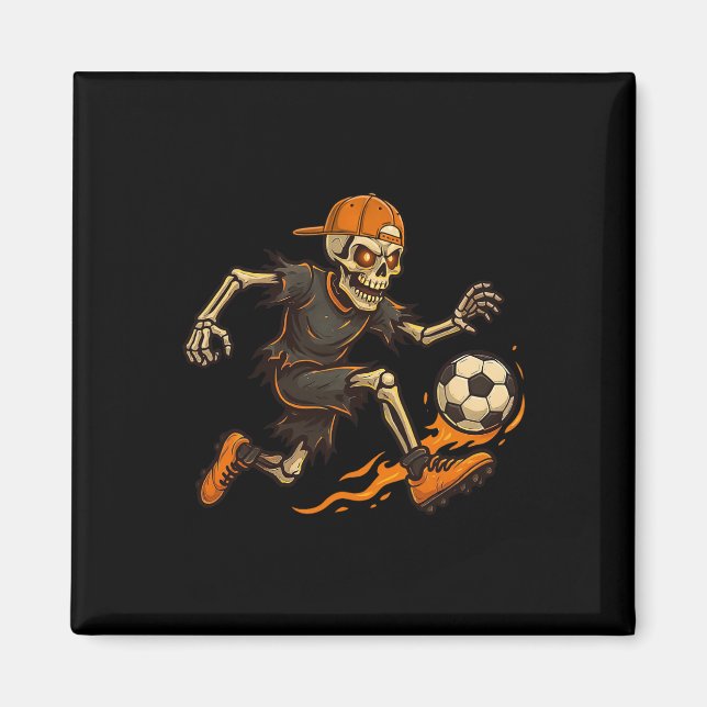 Íman Camisetas engraçadas de Halloween de esqueleto jog (Frente)