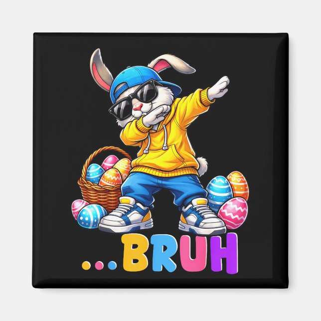 Íman Camisetas engraçadas de Páscoa de coelho dabbing B (Frente)