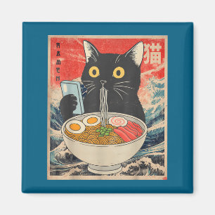 Íman Camisetas engraçadas de ramen de gato japonês kawa