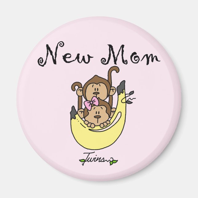 Íman Camisetas gêmeos e mães novas (Frente)