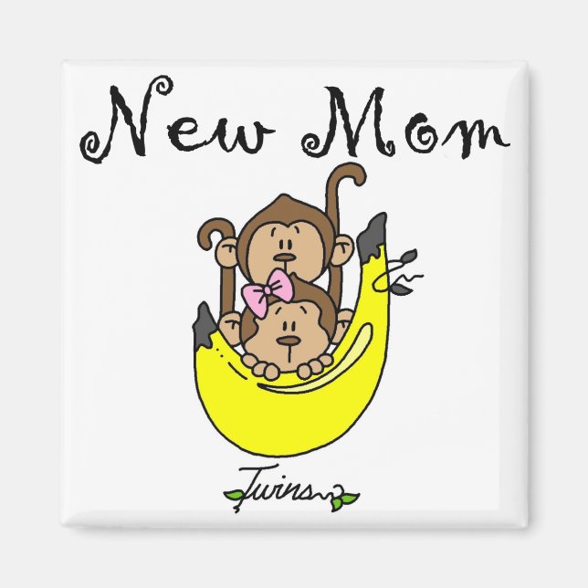 Íman Camisetas gêmeos e mães novas (Frente)