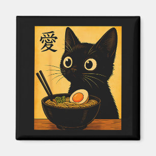 Íman Camisetas Gráficas Divertidas de Anime Gato Ramen