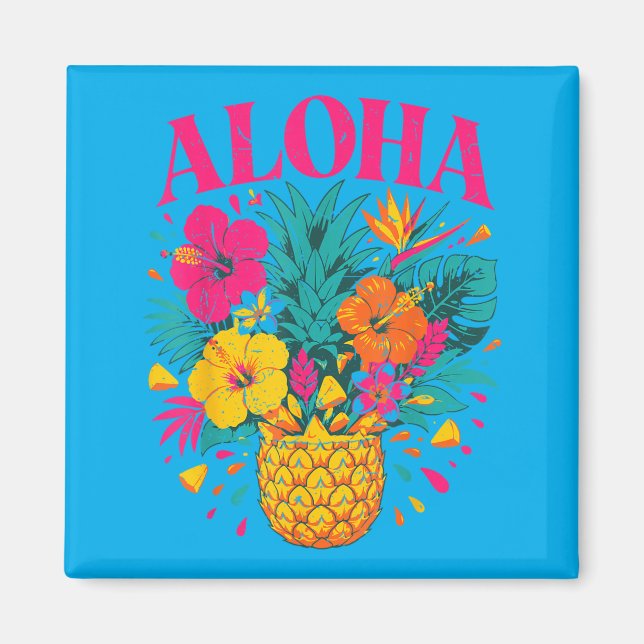 Íman Camisetas havaianas femininas de adolescente Aloha (Frente)