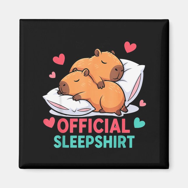 Íman Camisola de dormir capivara fofa sono confortável  (Frente)