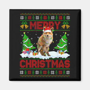 Íman Camisola de Natal Feia de Raposa Engraçada Animal 