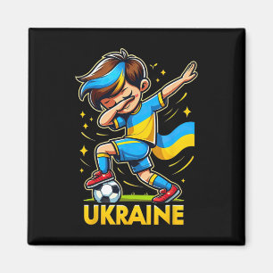 Íman Camisola infantil Dabbing Ukraina de futebol com U