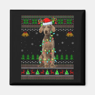 Íman Camisolas de Natal Feias de Cachorro Weimaraner Fé