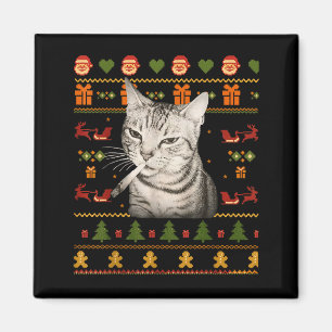 Íman Camisolas Feias de Natal para Gatos Engraçados Fum