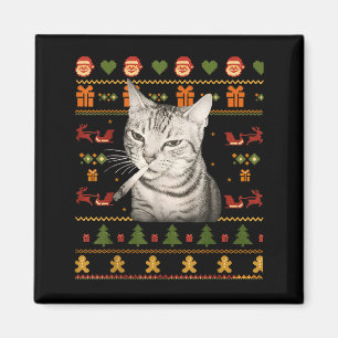 Íman Camisolas Feias de Natal para Memes de Gato Fumant