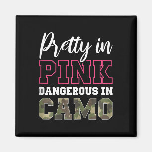 Íman Camo Engraçado Caça Gráfico Rosa Para Mulheres E R