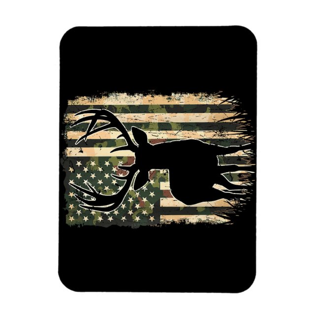Íman Camo US Flag Deer Hunting Camoflage Hunter (Vertical)