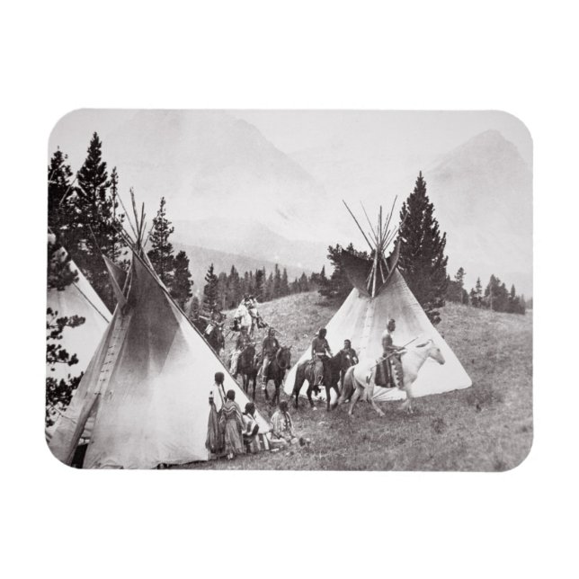 Íman Camp Nativo Americano, Montana, c.1900 (b/m) (Horizontal)