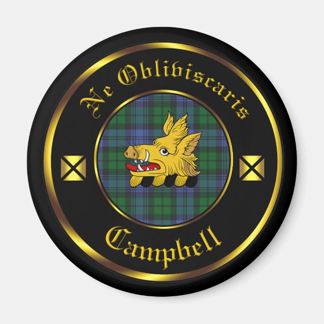 Íman Campbell Clan & Tartan Magnet (Frente)