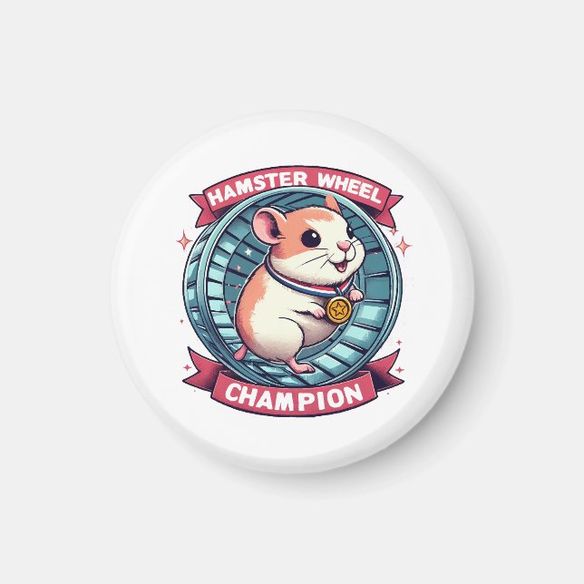 Íman Campeão da Roda de Hamster (Frente)