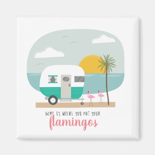 Íman Camper de Turquoise de Praia de Home Flamingos