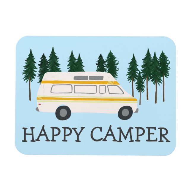 Íman CAMPER FELIZ Vanlife RVing Motorhome Trees (Horizontal)