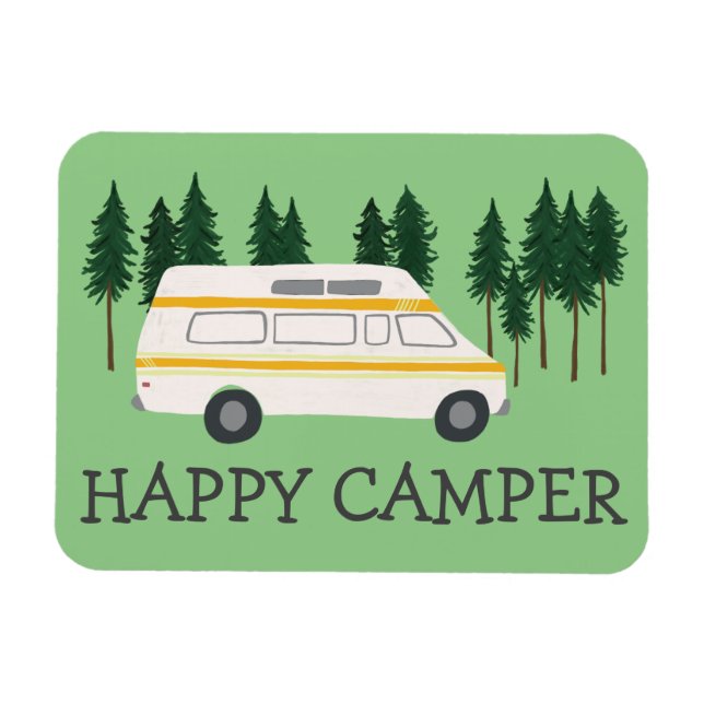 Íman CAMPER FELIZ Vanlife RVing Motorhome Trees (Horizontal)