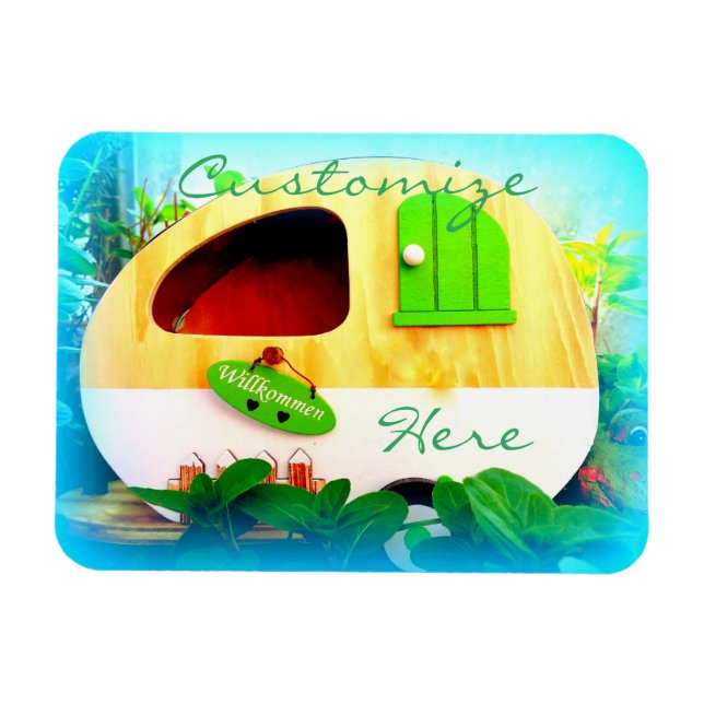Íman Camper Personalizado de Vintage (Horizontal)
