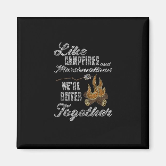 Íman Campfire Marshmallows Better Together Distressed V (Frente)
