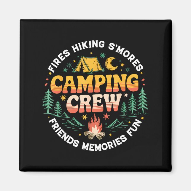 Íman Camping Crew Family Matching Group Friends Men Wom (Frente)