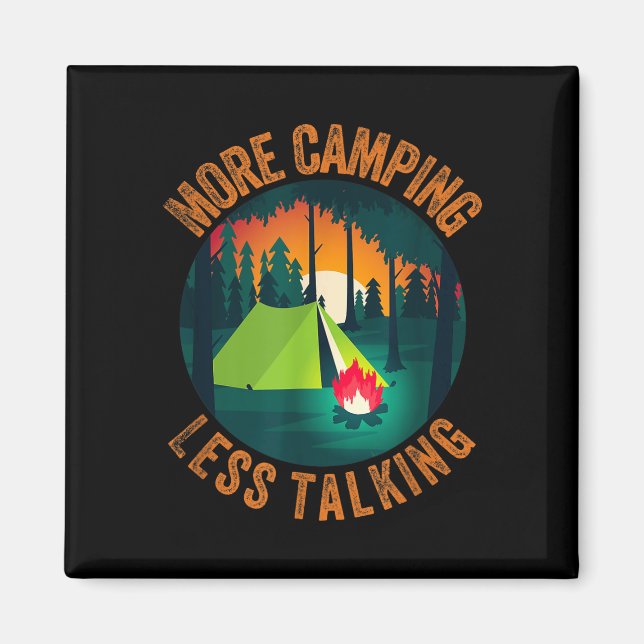 Íman Camping engraçado sarcástico mais acampamento meno (Frente)