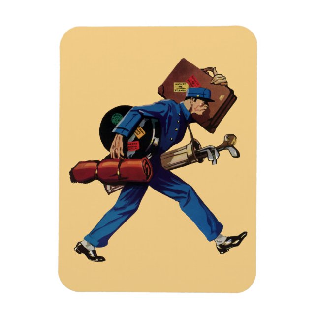 Íman Campingainete Antigo Uniformizado, Mala e Taco de  (Vertical)