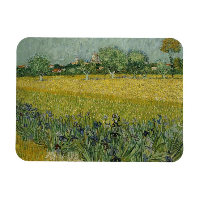 Íman Campo com flores perto de Arles Premium Magnet (Horizontal)