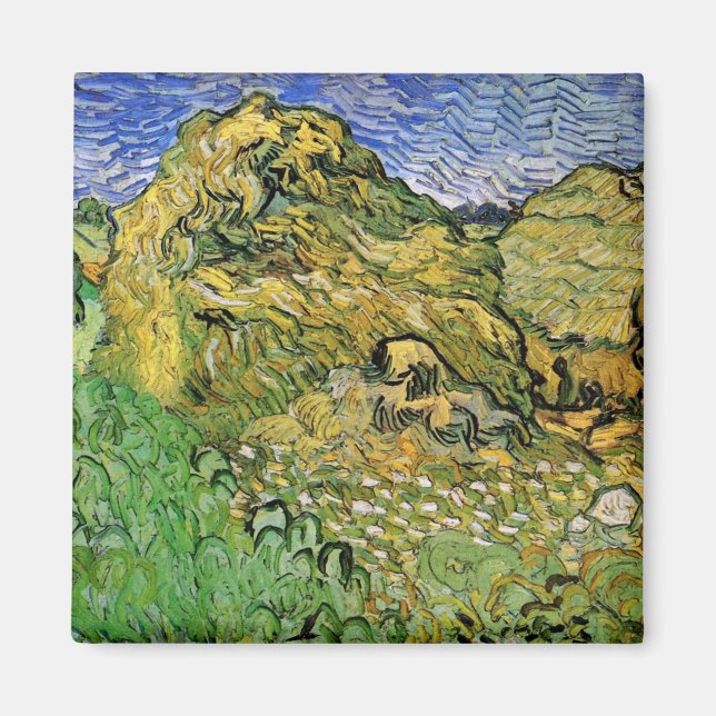 Íman Campo com Montes de Trigo por Vincent van Gogh (Frente)