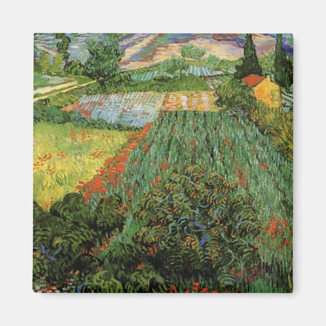 Íman Campo com Papoulas por Vincent van Gogh (Frente)