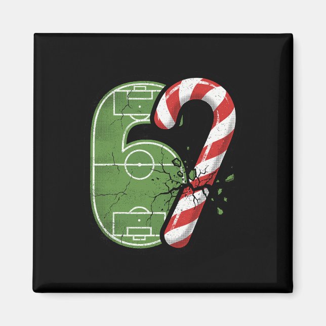 Íman Campo de Futebol Candy Cane 67 Rachado Natal Engra (Frente)