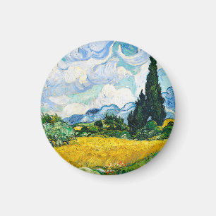 Íman Campo de Trigo com Ciprestes de Vincent Van Gogh
