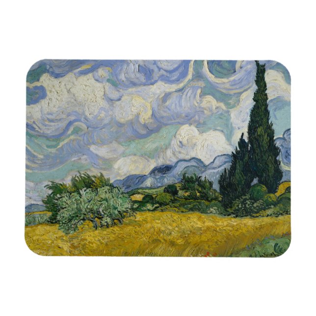 Íman Campo de Trigo com Ciprestes, Pintura a Óleo, Van  (Horizontal)