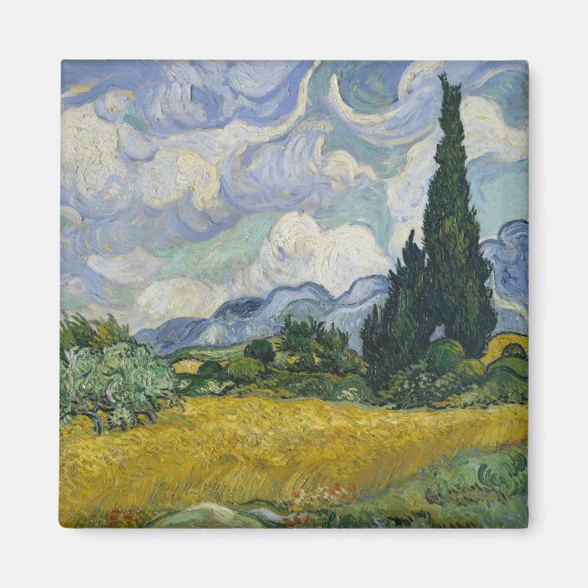 Íman Campo de Trigo com Ciprestes, Pintura a Óleo, Van  (Frente)