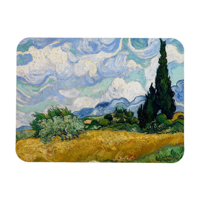 Íman Campo de Trigo com Imagem Premium de Cipresas (Horizontal)