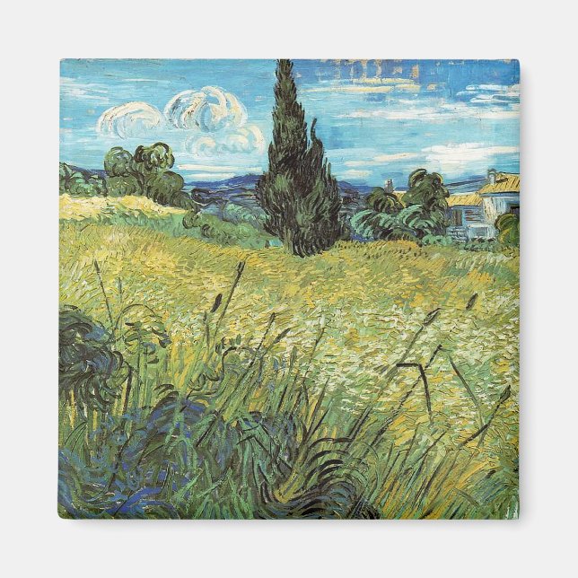 Íman Campo de trigo verde Vincent van Gogh (Frente)