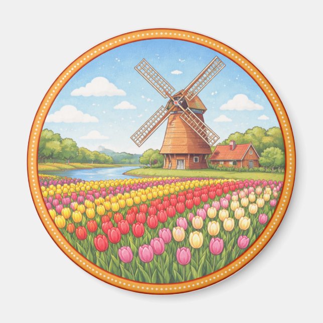 Íman Campos de Flores da Holanda (Frente)