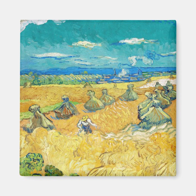 Íman Campos de Trigo com a Reaper, 1890 por Vincent van (Frente)