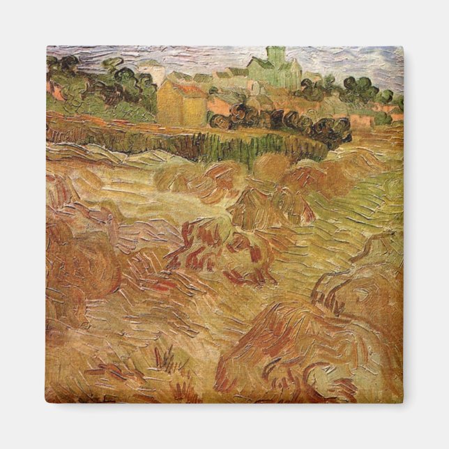 Íman Campos de Trigo com Auvers de Vincent van Gogh (Frente)