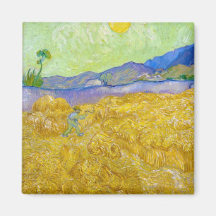 Íman Campos de Trigo com Ceifador no Sunrise Van Gogh