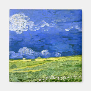 Íman Campos De Trigo Sob Arte Bela Nublada Sky Van Gogh