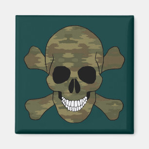 Íman Camuflagem Crânio E Espinhas Magnéticas